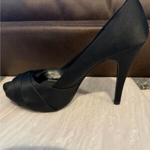 Lulu Townsend Black Satin Heels